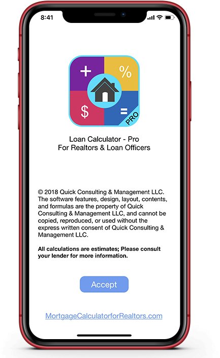 Loan Calculator;Mortgage Calculator for Realtors & Loan Officers