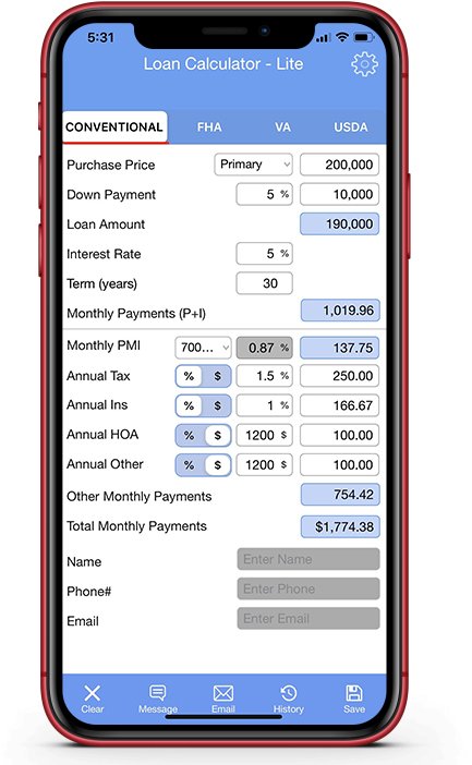 Loan Calculator-Mortgage Calculator for Realtors, Loan Officers