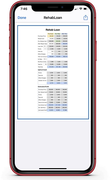 Rehab Loan Calculator; Renovation Loan Calculator;