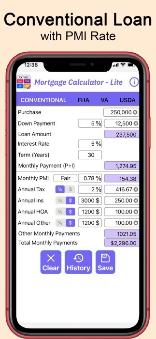 Mortgage Loan Calculator-Lite for Realtors and Loan Officers